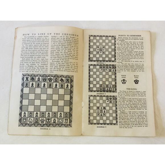 Vintage 1947 Royal Game of Chess Florentine Chessmen Instruction Booklet Only - Picture 5 of 8